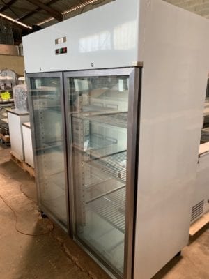 Réfrigérateur inox 1400 L / 2 portes vitrée
