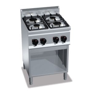 Cuisinière gaz 4 brûleurs (12.4kW) sur pieds