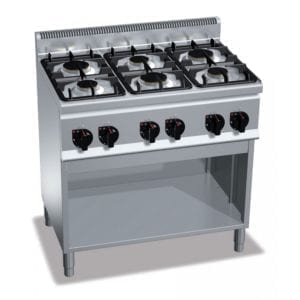 Cuisinière gaz 6 brûleurs (18.6kW) sur pieds