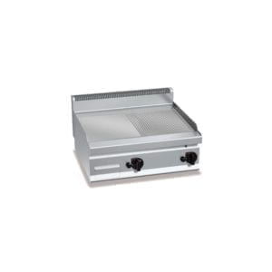 Plaque de cuisson gaz 795 x 500 mm lisse et rainurée