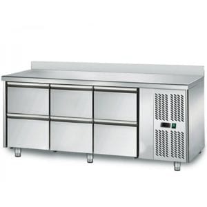 Table réfrigérée 700 / 6 tiroirs adossés