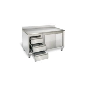 Armoire 700 adossée 1400 mm / 3 tiroirs Gauche