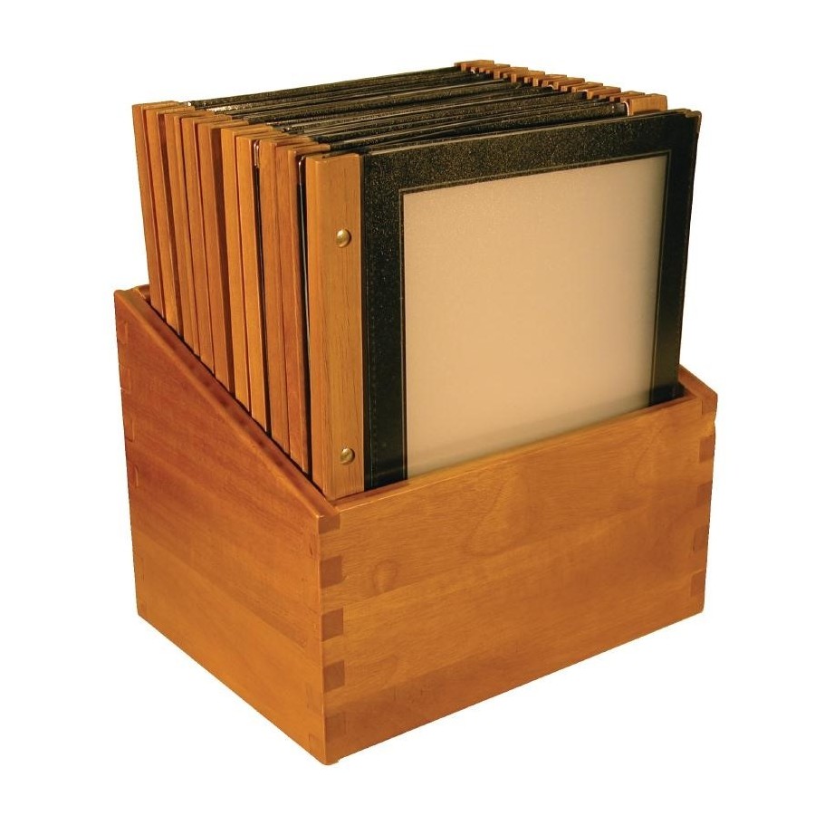 Boîte de 20 protège-menus A4 en bois