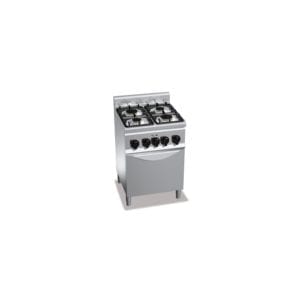 Cuisinière gaz 4 brûleurs (12.4kW) sur four électrique (3kW)