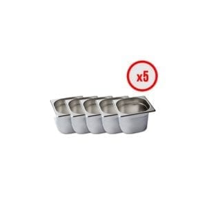 Pack X5 Bac Gastro GN 1/6 (prof. 150mm)