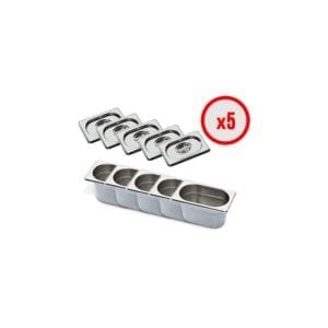 Pack X5 Bac Gastro GN 1/9 + Couvercle (prof. 150mm)