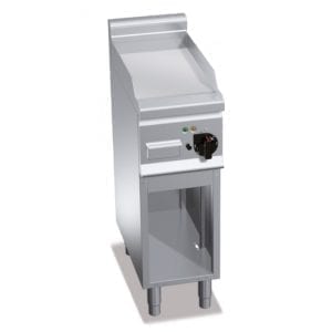 Plaque de cuisson électrique chromée 296 x 430 mm sur pieds