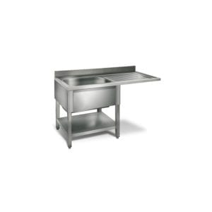 Table lave-vaisselle 1 évier prof.600 - égouttoir D / 1200 mm