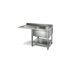 Table lave-vaisselle égouttoir G / 1400 mm 1 évier prof.600