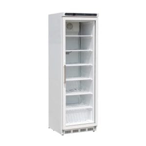 Congélateur blanc 365 L / 1 porte vitrée