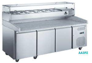 Meuble à pizza 3 portes sur roulettes