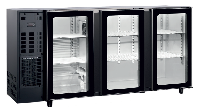 Arrière bar 3 portes vitrées 466 litres