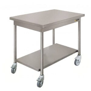 Table inox sur roulettes