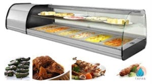 Tapas - vitrine réfrigérée pour 6 x GN 1/3 ( 2 niveaux )