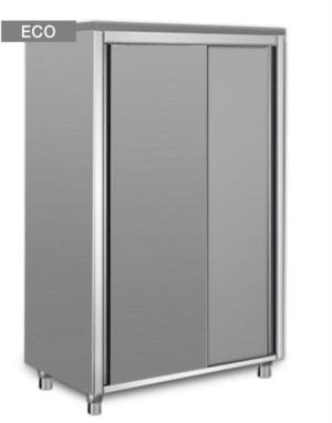 armoire de rangement inox / vaisselier portes coulissantes