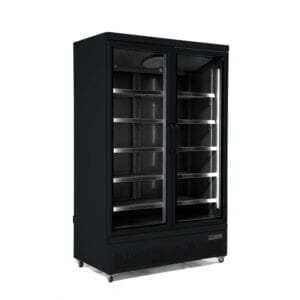 REFRIGERATEUR 2 PORTES EN VERRE NOIR POUR EPICERIE