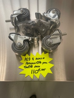 SET DE ROULETTE POUR TABLE INOX